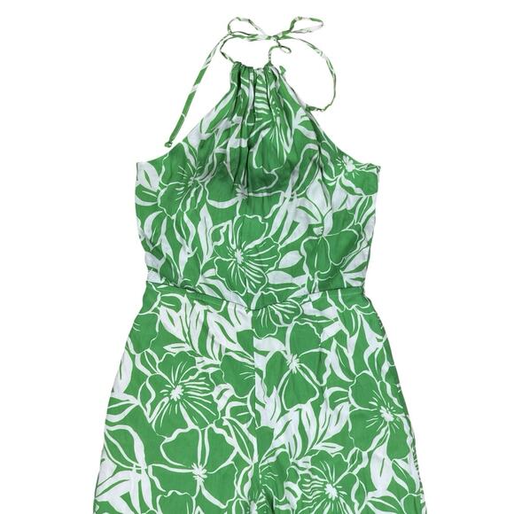 Faithfull the Brand Manora Halter Jumpsuit El Marsa Floral Green Size Medium NEW - Picture 6 of 11